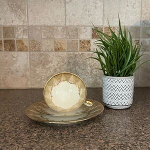 Vintage Bavaria Elfenbein Porzellan Tea Cup and Saucer With Dessert Plate